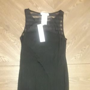 NEW Black Sheer Top Maxi Dress by BCBG Small
